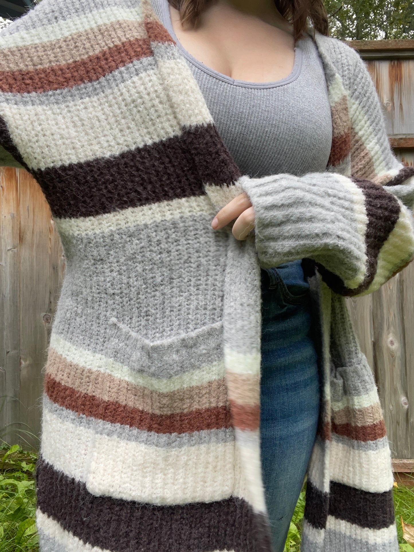 Espresso Striped Cardigan