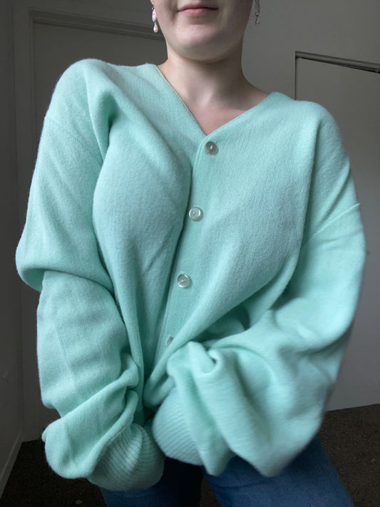 Sea Green Button Up Cardigan