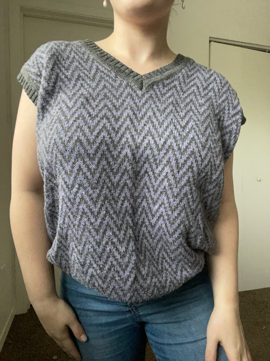 Navy Chevron Sweater Vest