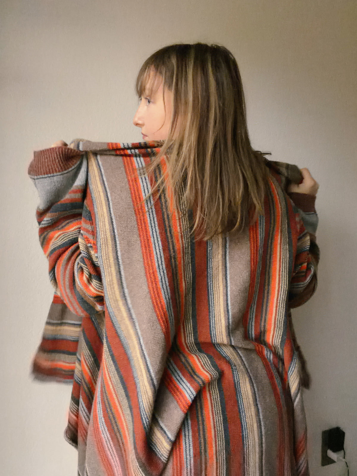 Autumn Striped Tassel Cardigan