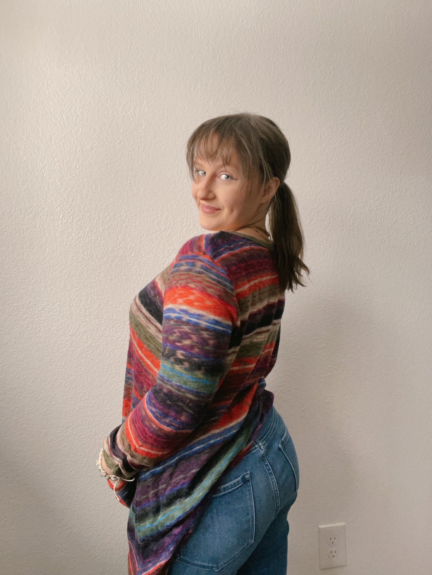 Rainbow Knit Long Sleeve Top