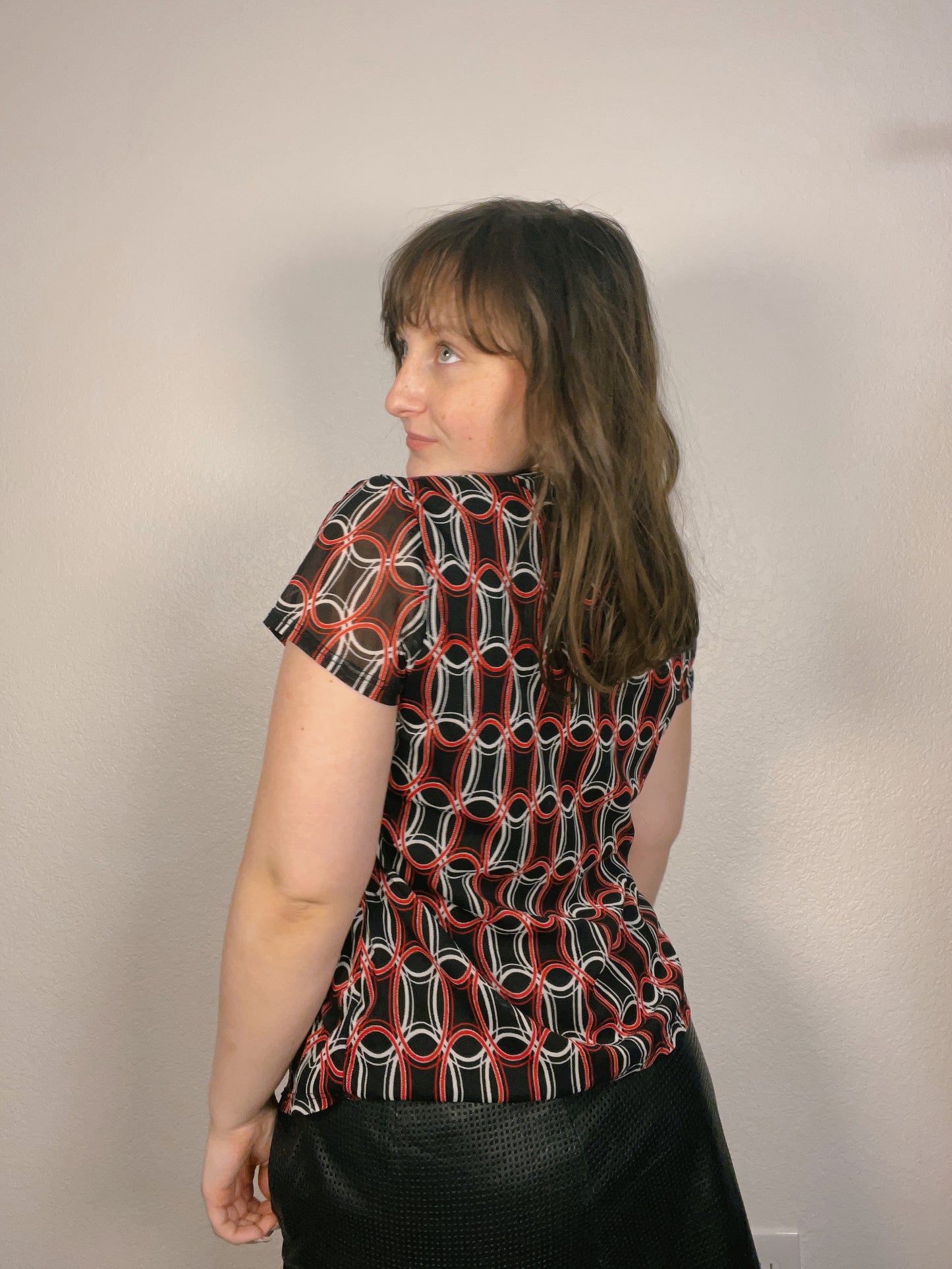 Y2K Circular Print Top