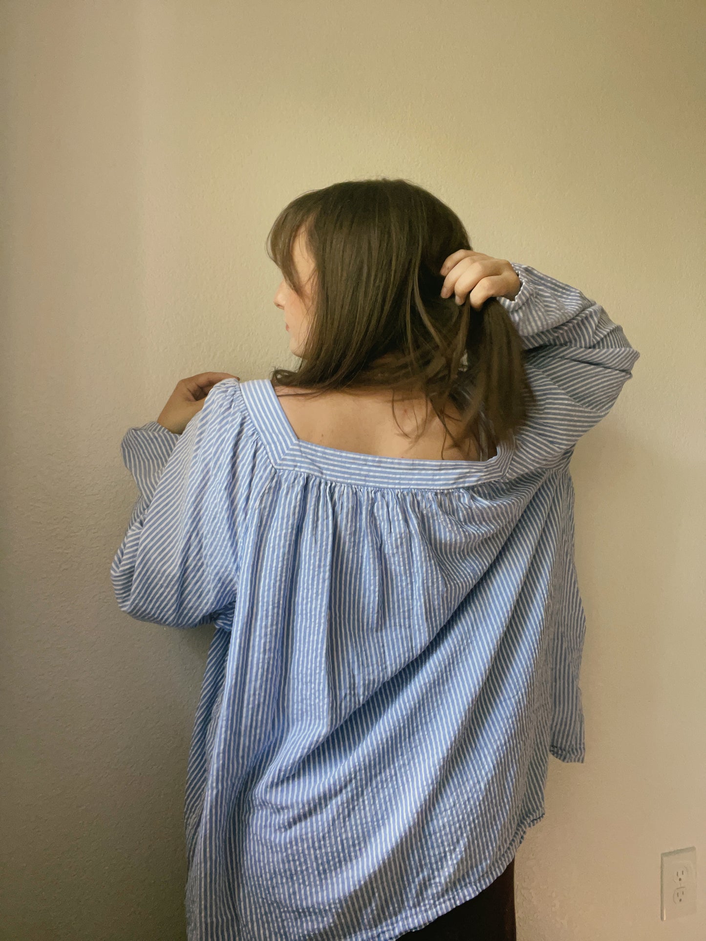 Striped Square Neck Blouse