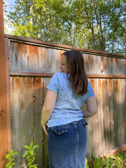 Blueberry Floral Top