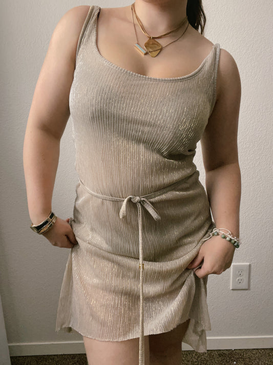 Gold Shimmer Sleeveless Dress
