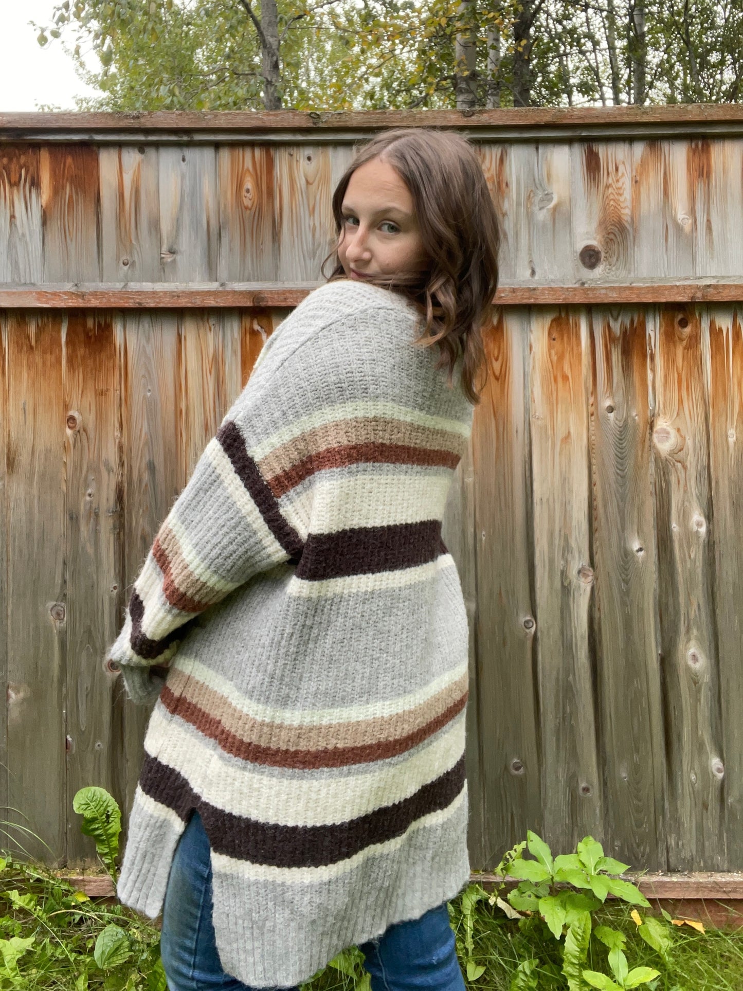 Espresso Striped Cardigan