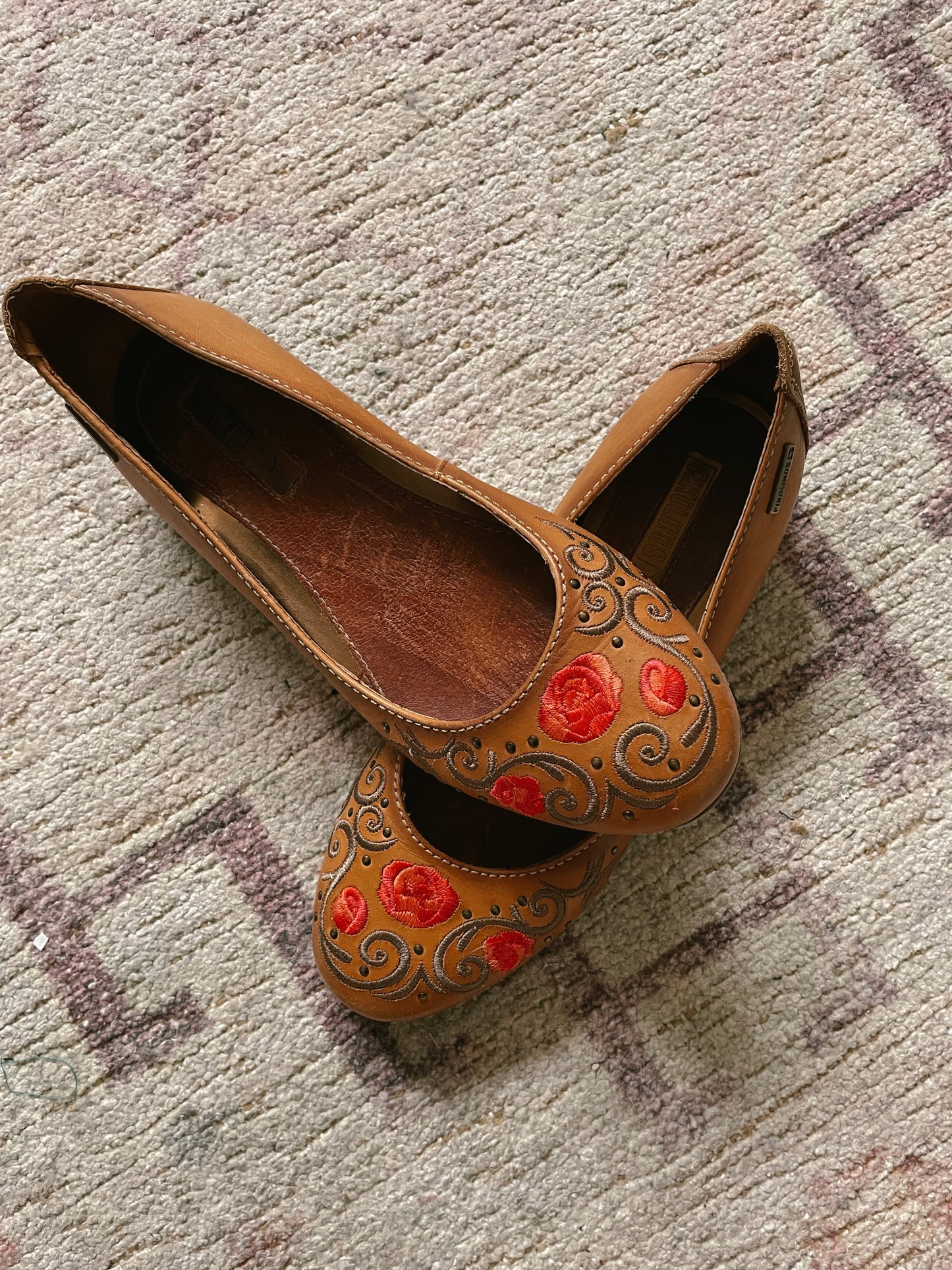 Floral Embroidered Flats