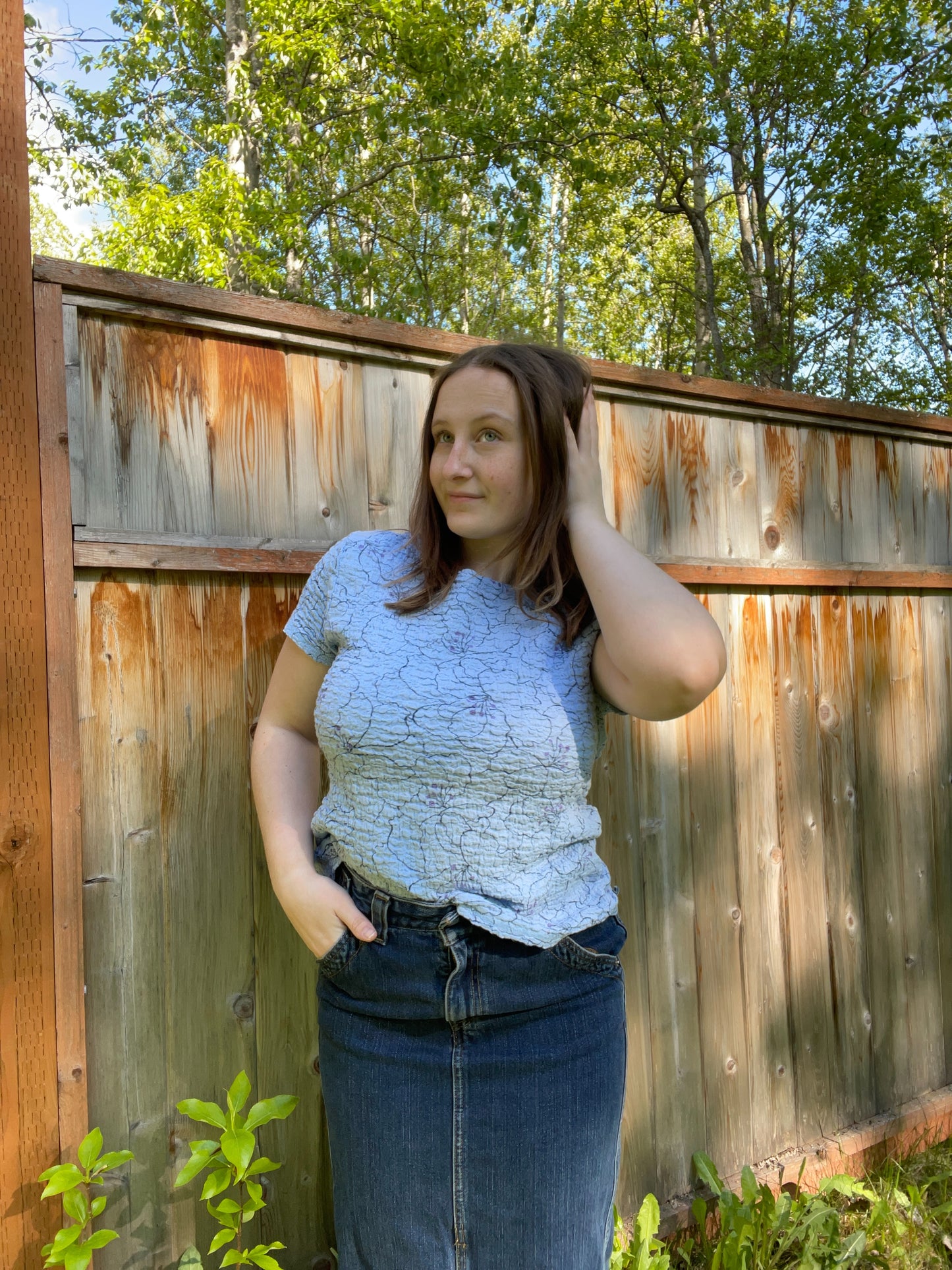 Blueberry Floral Top