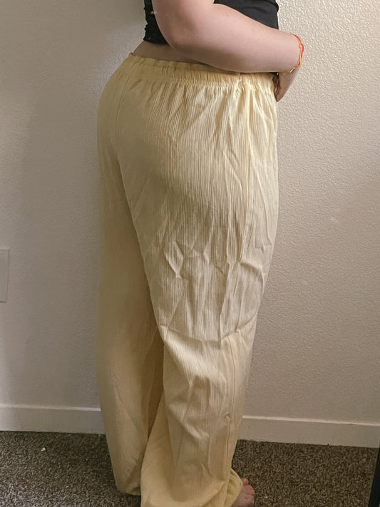 Vintage Yellow Ribbed Pants