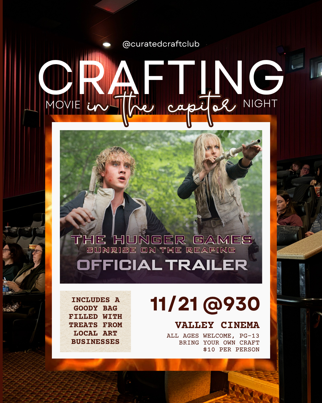 Sunrise on the Reaping - Craft & Movie Night