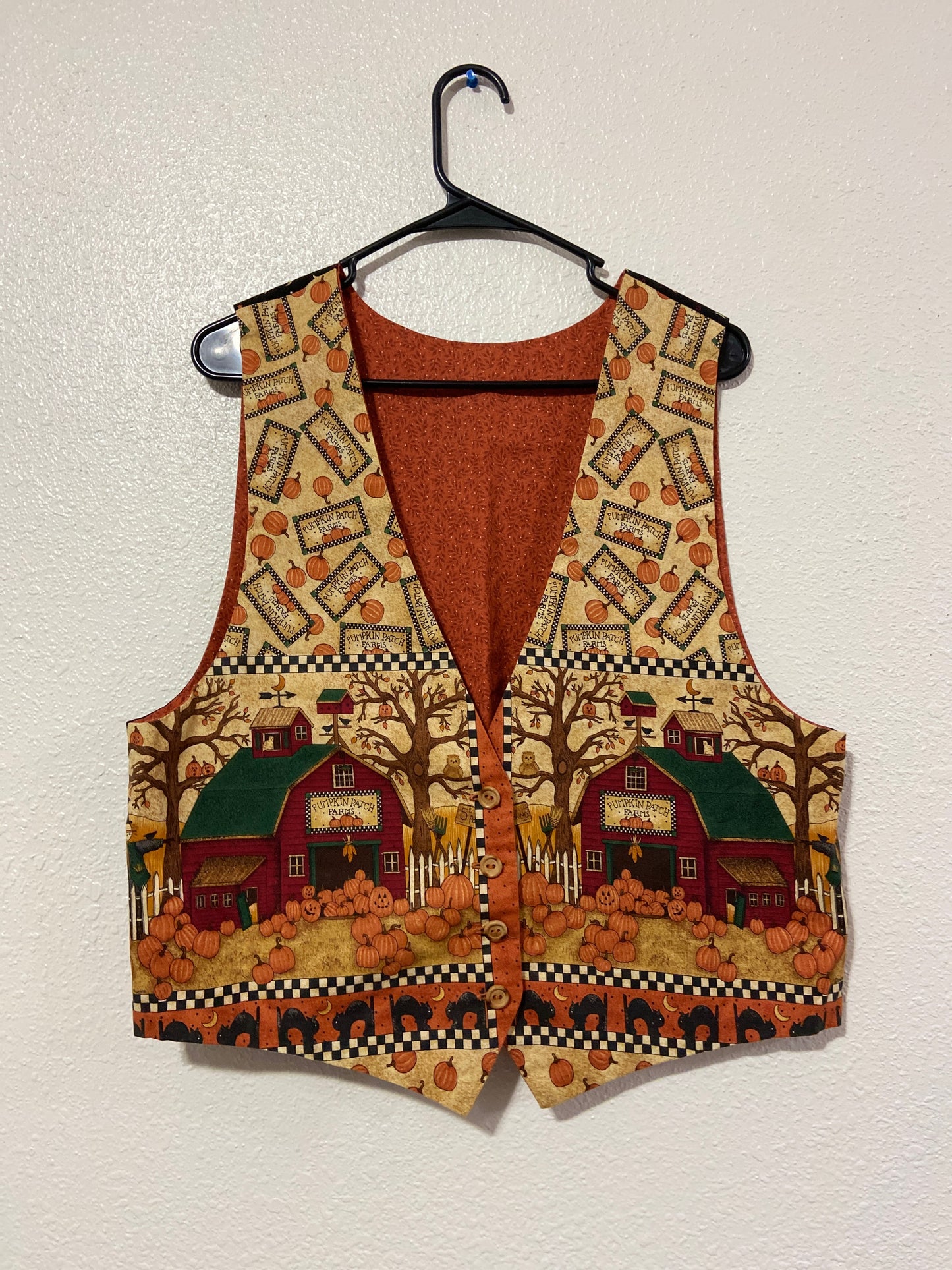 Handmade Pumpkin Patch Vest | From the Rack | Curated Secondhand Styles | Grace Thrifts | Wasilla, AK
