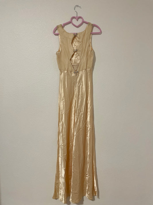 Vintage Velvet Yellow Evening Dress | From the Rack | Grace Thrifts
