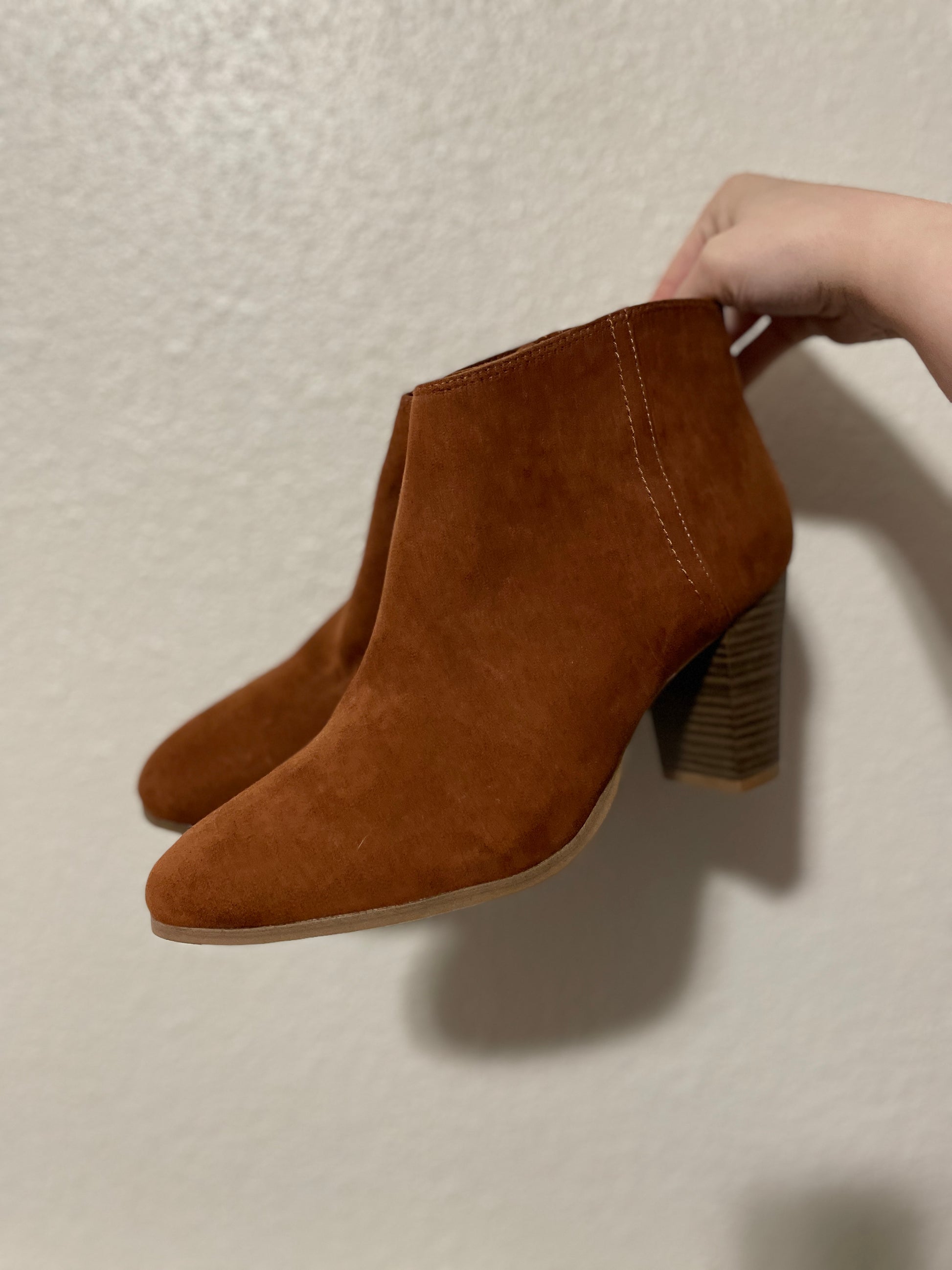 Pumpkin Spice Ankle Booties | From the Rack | Curated Secondhand Styles | Grace Thrifts | Wasilla, AK
