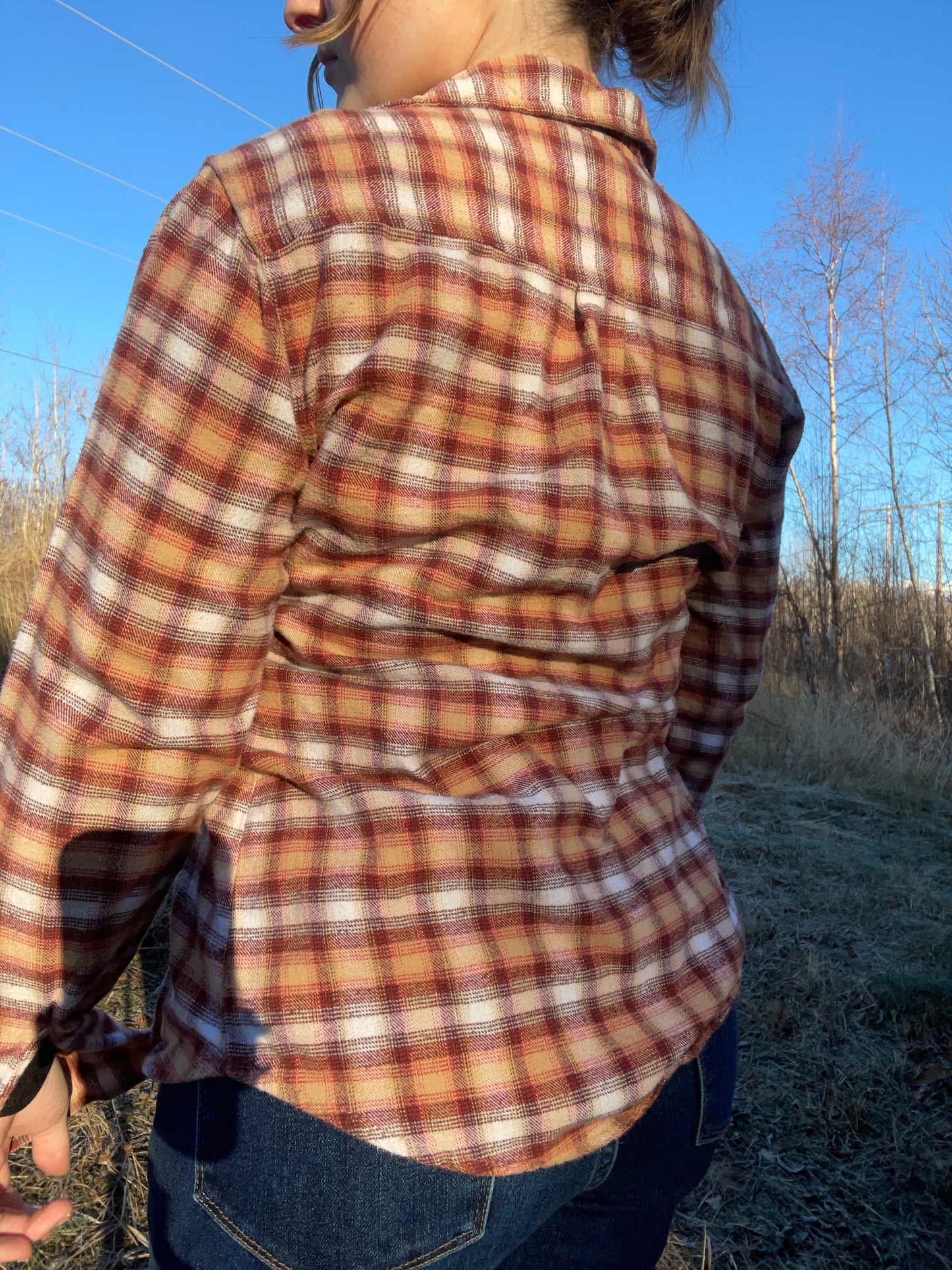 Golden Delicious Button Up Flannel | From the Rack | Curated Secondhand Styles | Grace Thrifts | Wasilla, AK