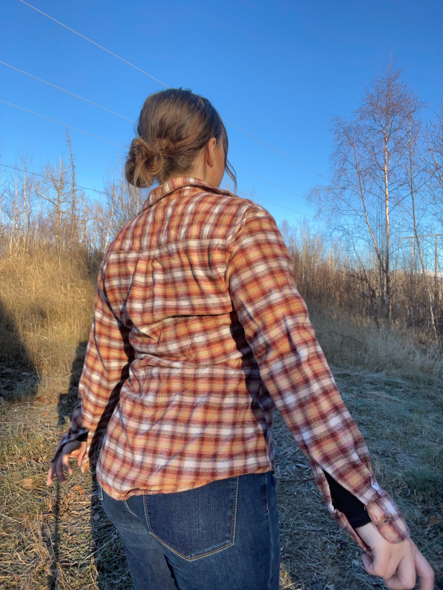 Golden Delicious Button Up Flannel | From the Rack | Curated Secondhand Styles | Grace Thrifts | Wasilla, AK