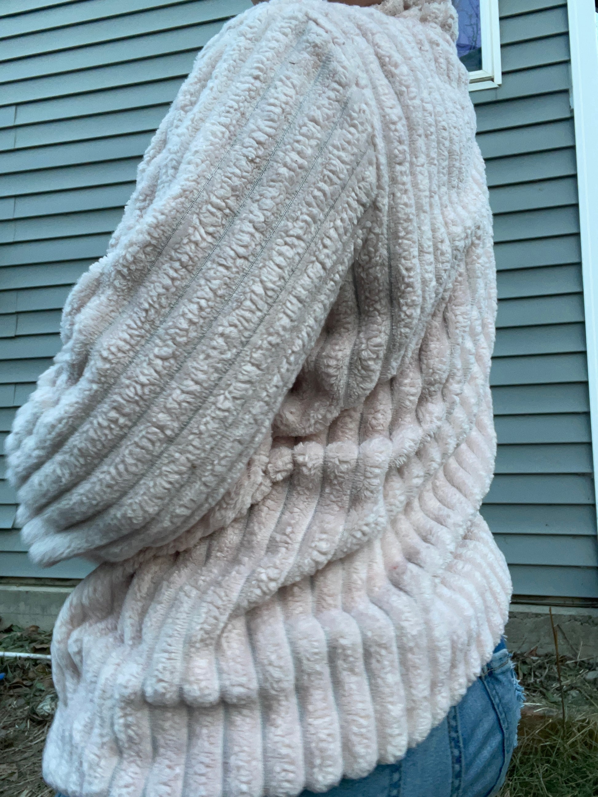 Pink Fuzzy Ribbed Quarter Zip Sweater | From the Rack | Grace Thrifts | Curated Secondhand Styles | Wasilla, AK