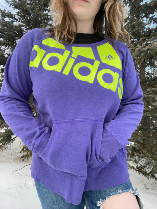 Adidas Purple & Neon Crewneck | From the Rack | Grace Thrifts