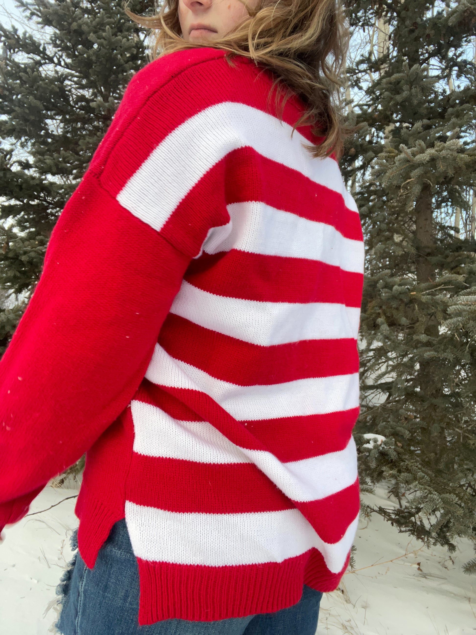 Red Reindeer Christmas Sweater | From the Rack | Grace Thrifts