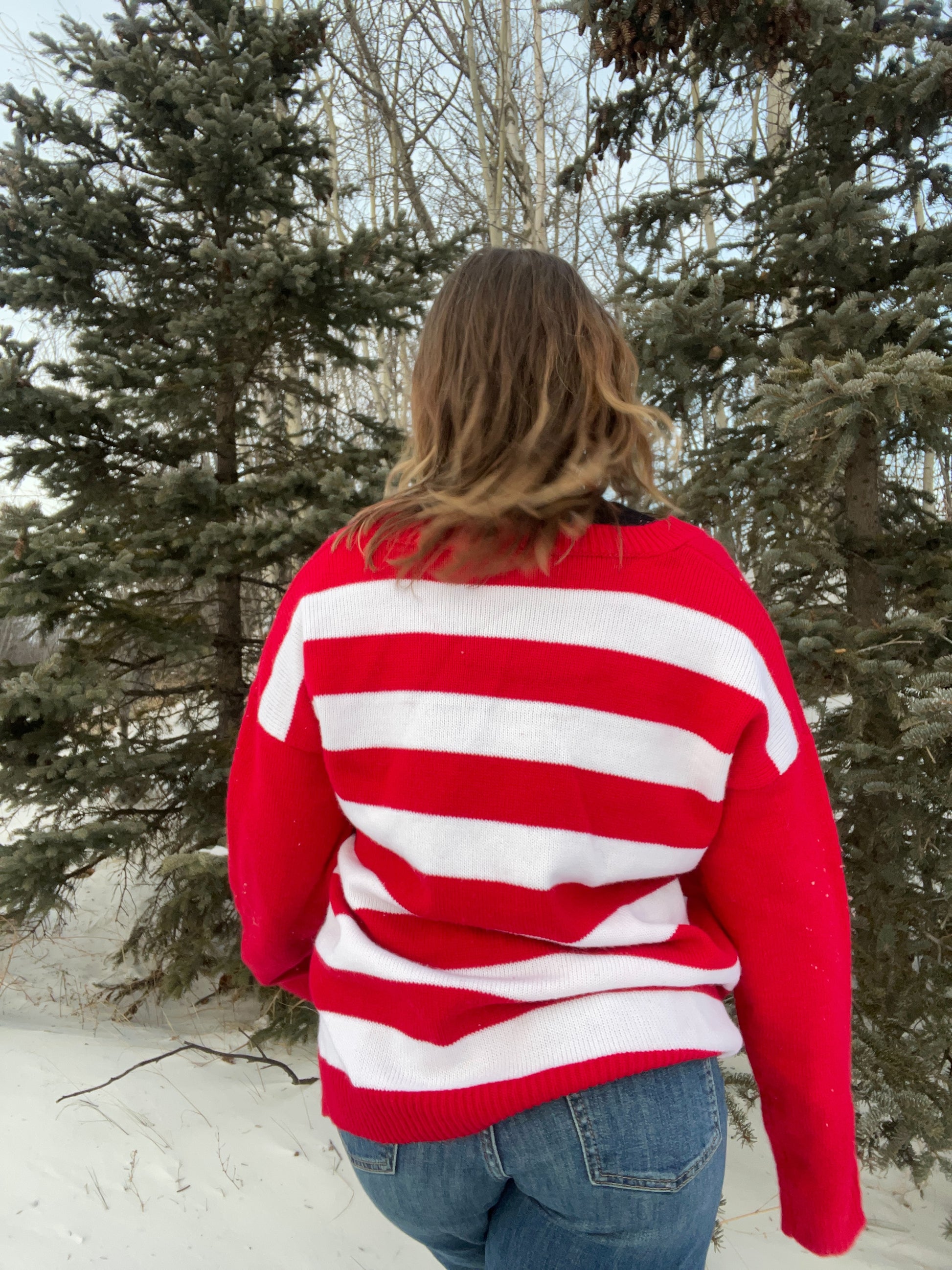 Red Reindeer Christmas Sweater | From the Rack | Grace Thrifts