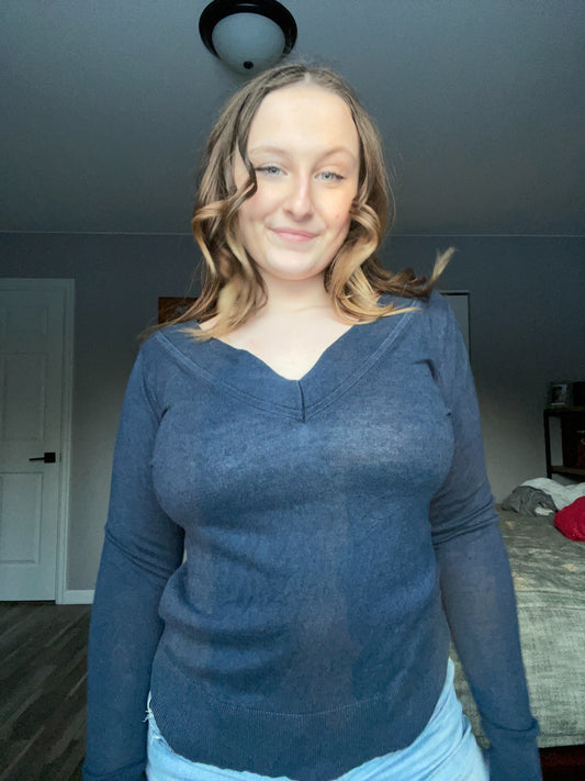 Dark Blue Cashmere Sweater | From the Rack | Grace Thrifts