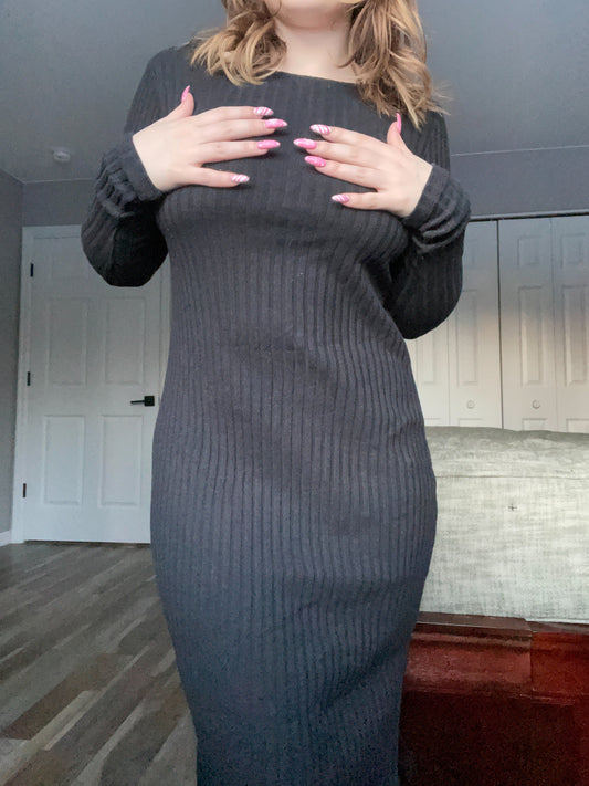 Black Ribbed Maxi Dress | From the Rack | Grace Thrifts