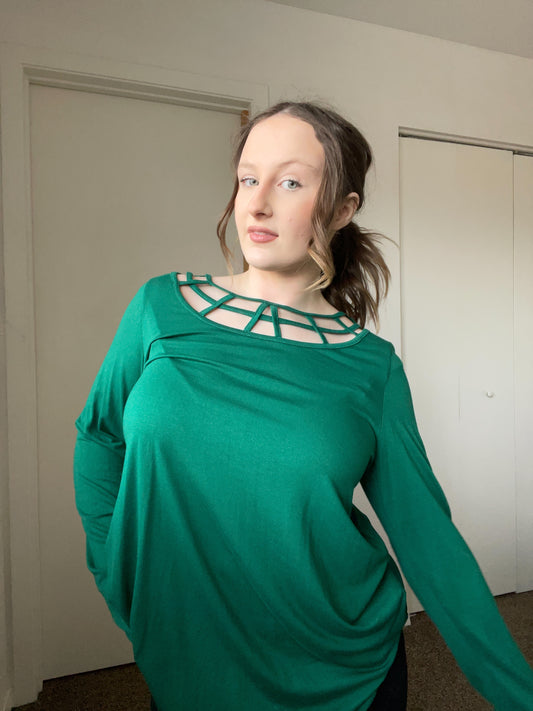 Green Cutout Top | From the Rack | Grace Thrifts