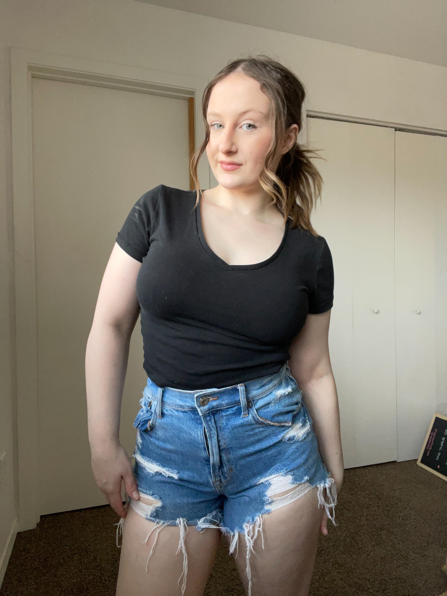 High Rise Boyfriend Denim Shorts | From the Rack | Grace Thrifts