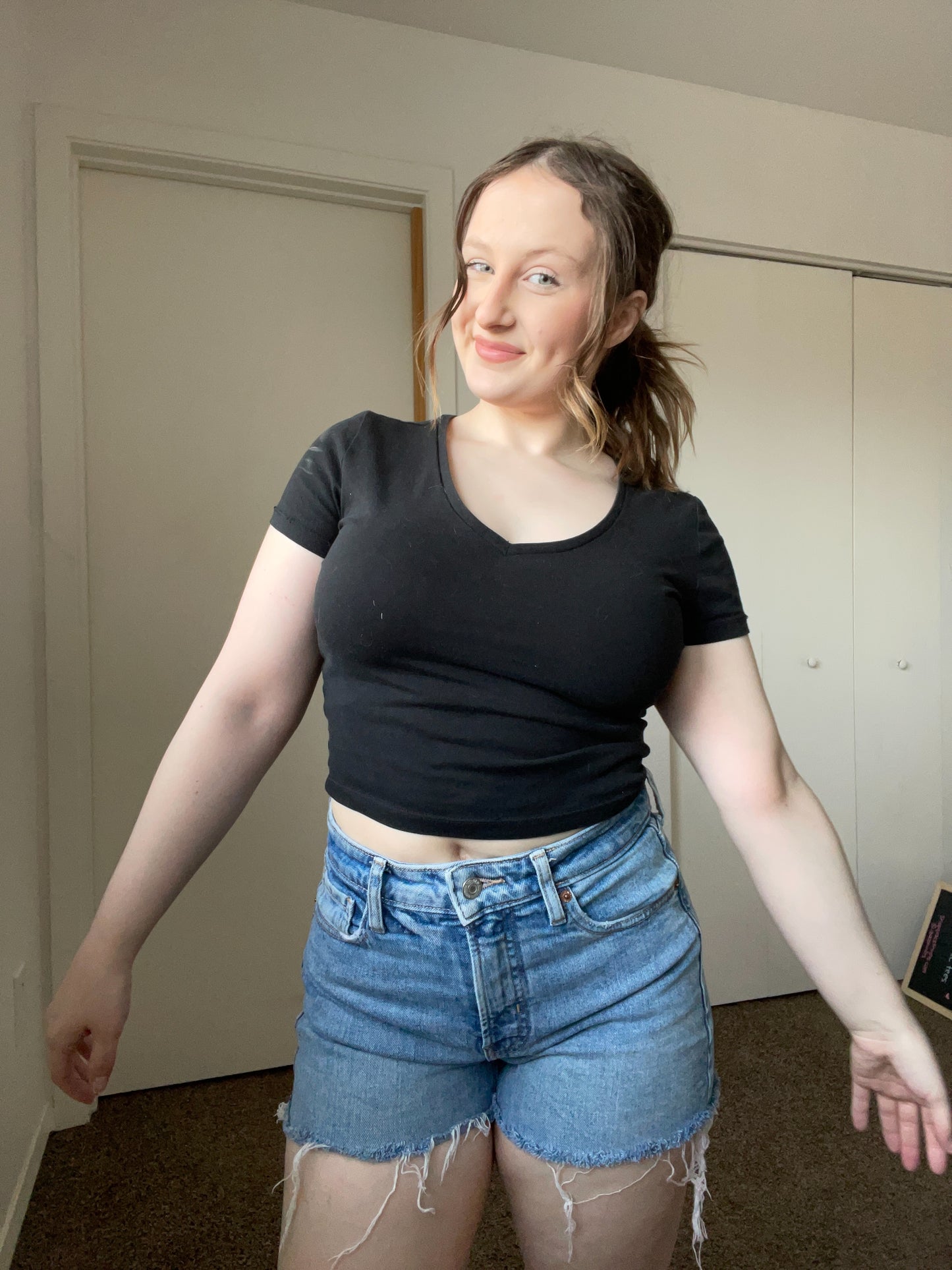 High Rise Denim Shorts | From the Rack | Grace Thrifts