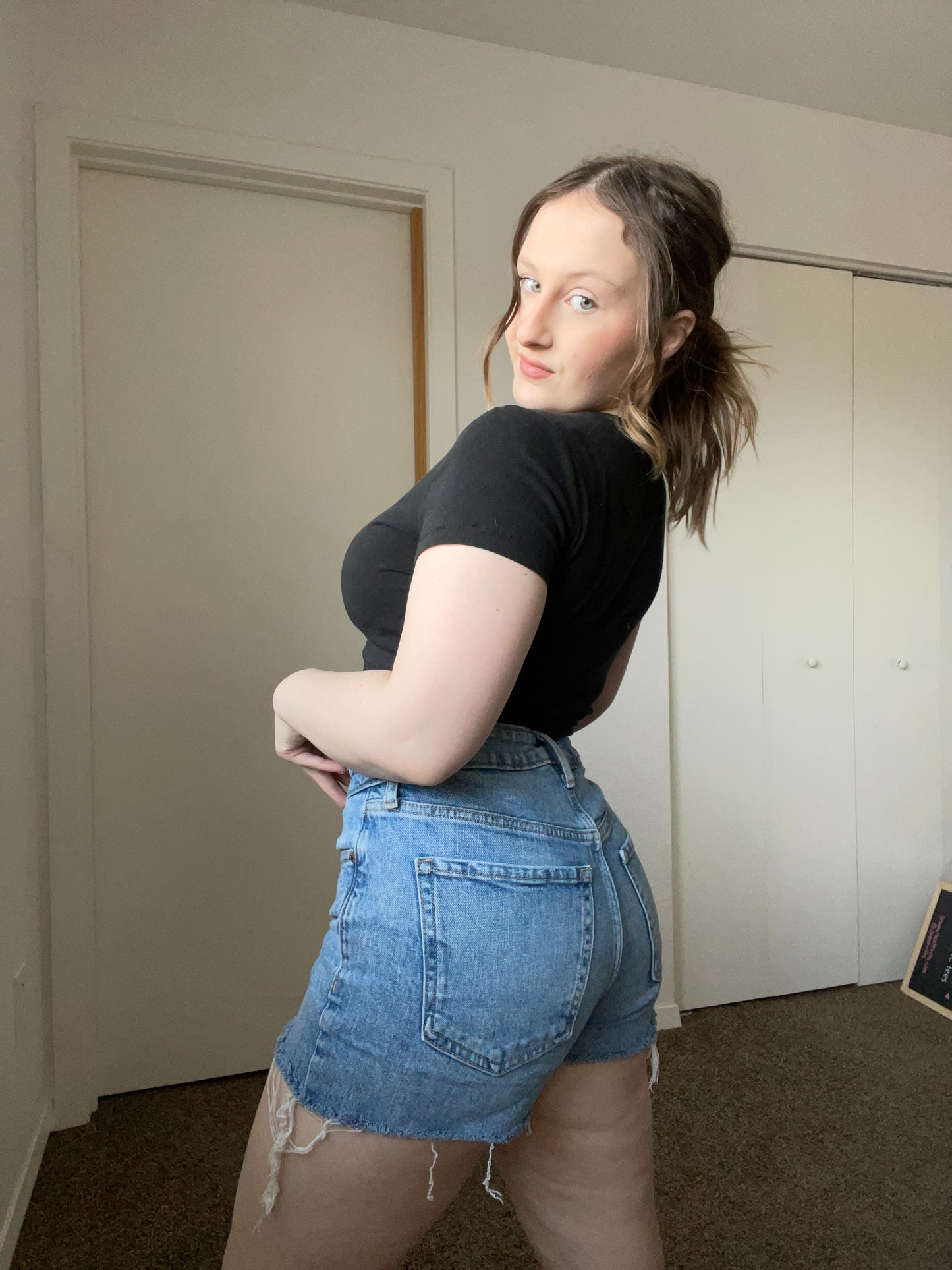High Rise Denim Shorts | From the Rack | Grace Thrifts