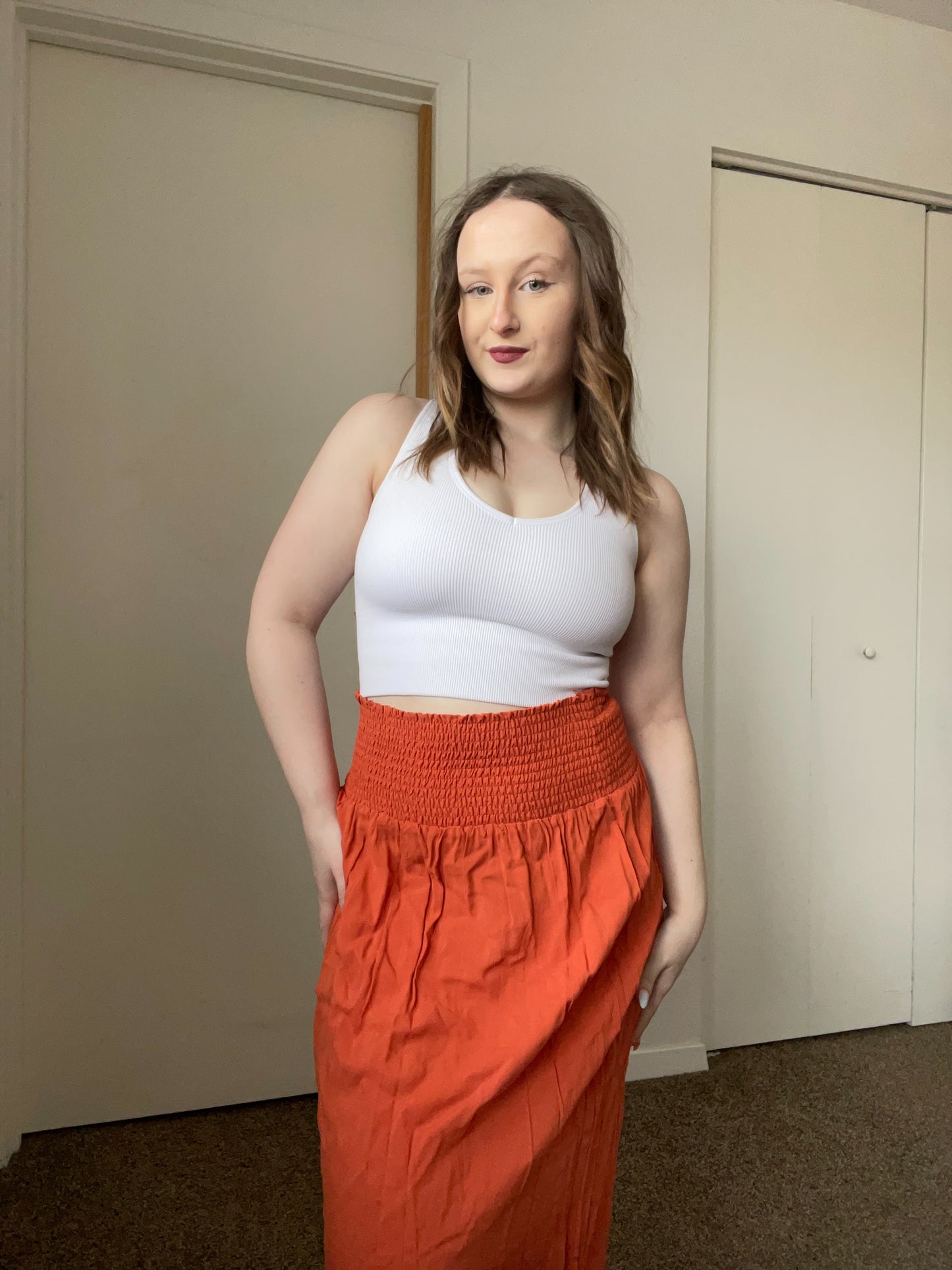 Burnt Orange Maxi Skirt | From the Rack | Grace Thrifts