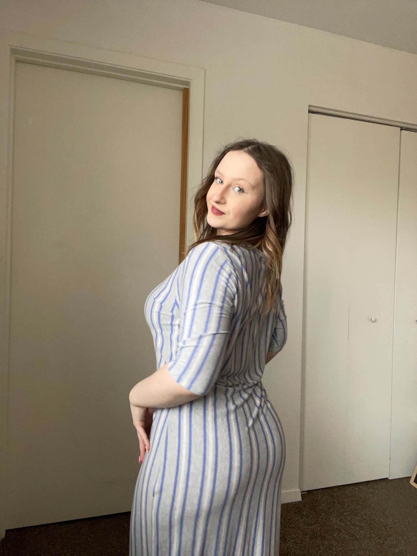 Grey Striped T-Shirt Dress | From the Rack | Grace Thrifts