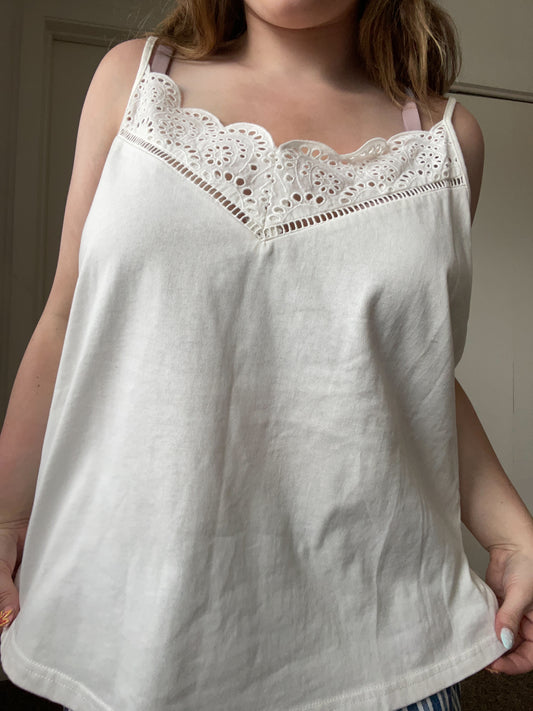 NWT White Lace Tank Top | From the Rack | Grace Thrifts