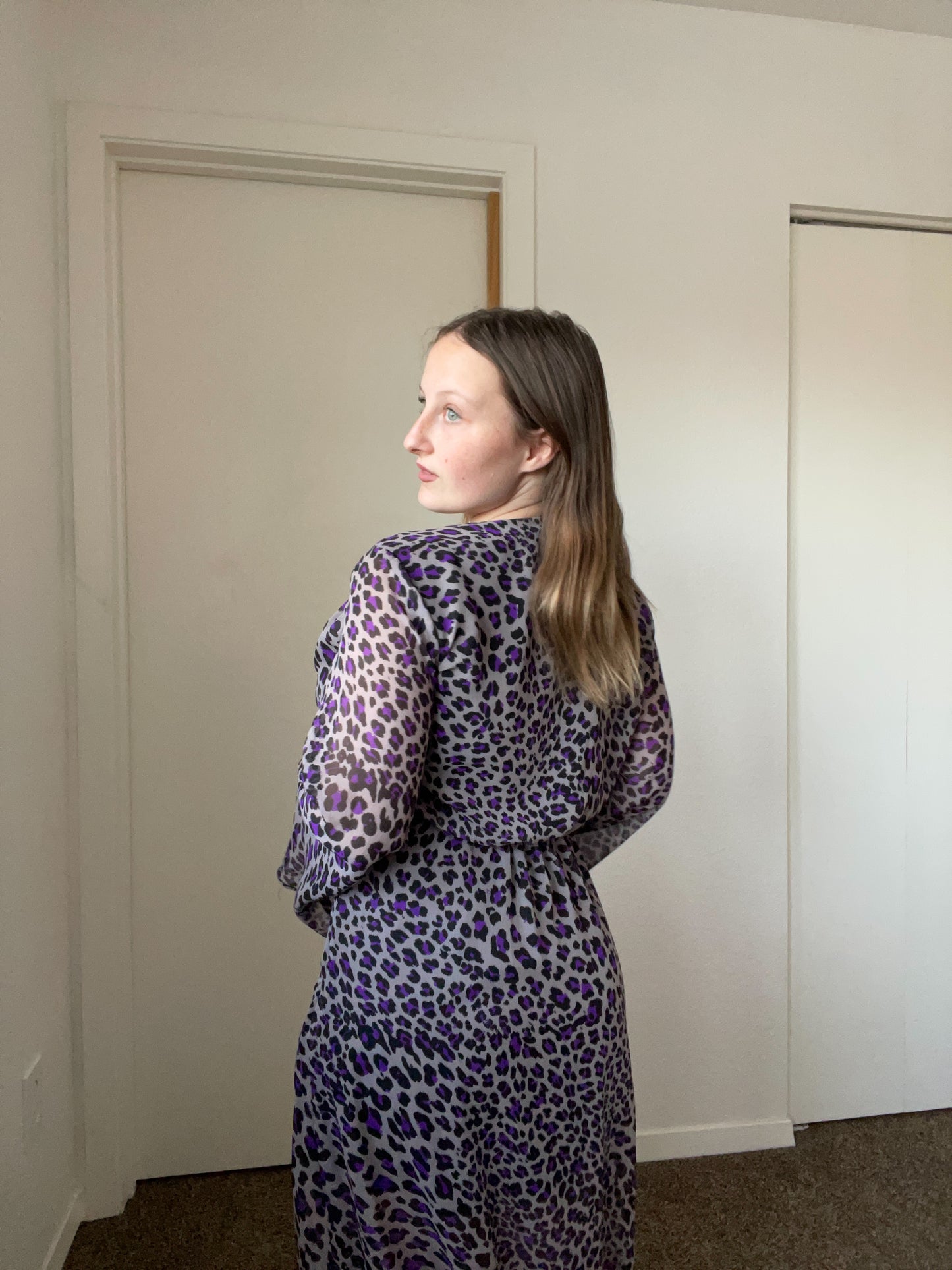 Purple Cheetah Maxi Dress | From the Rack | Grace Thrifts