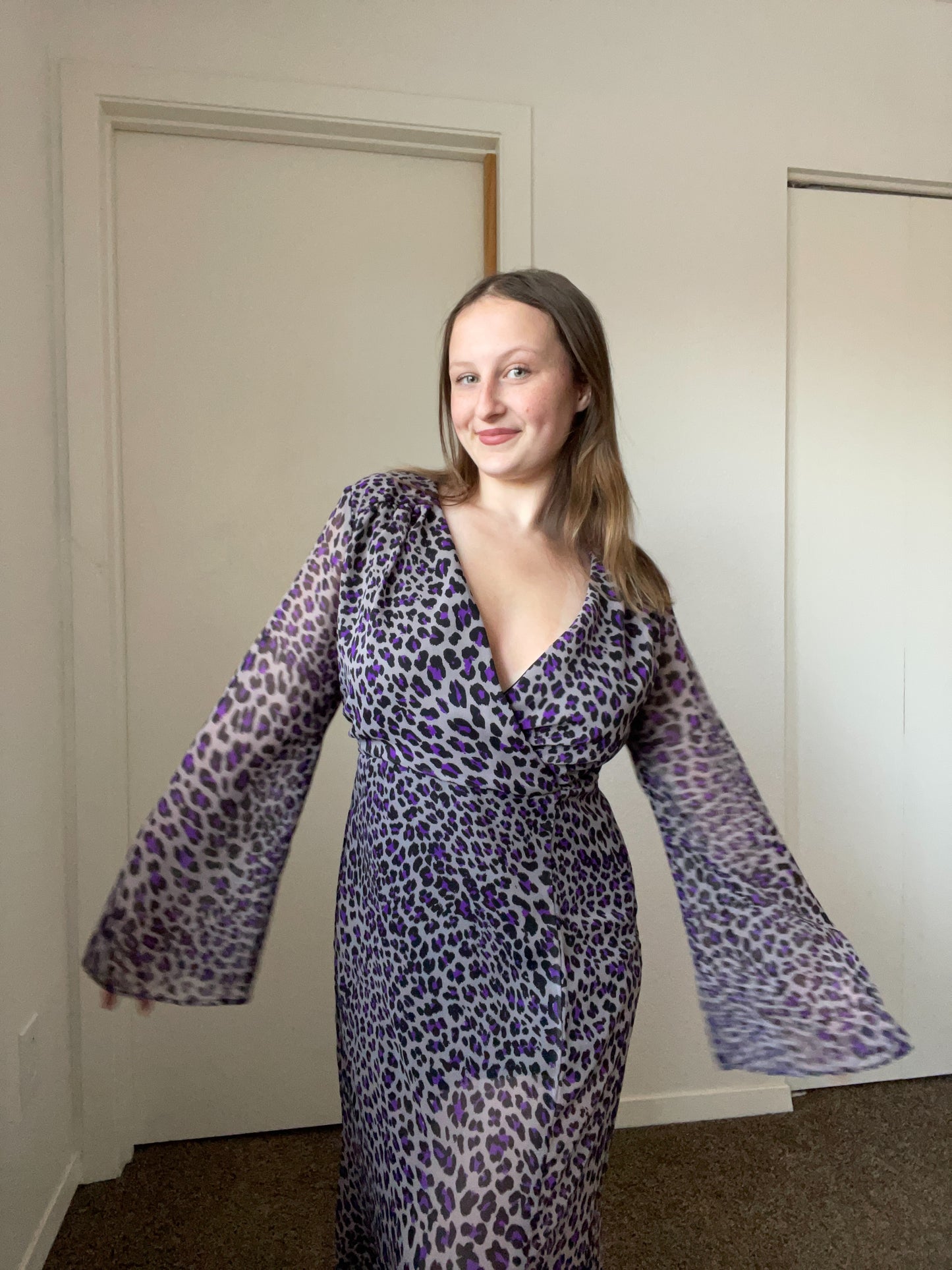 Purple Cheetah Maxi Dress | From the Rack | Grace Thrifts