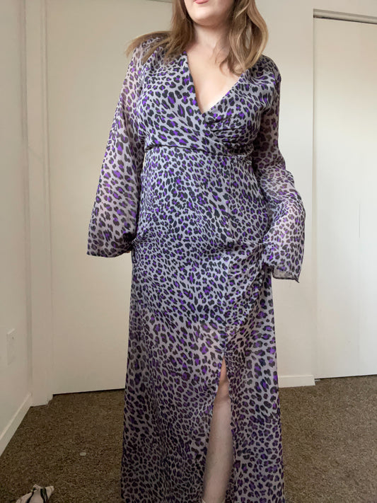 Purple Cheetah Maxi Dress | From the Rack | Grace Thrifts