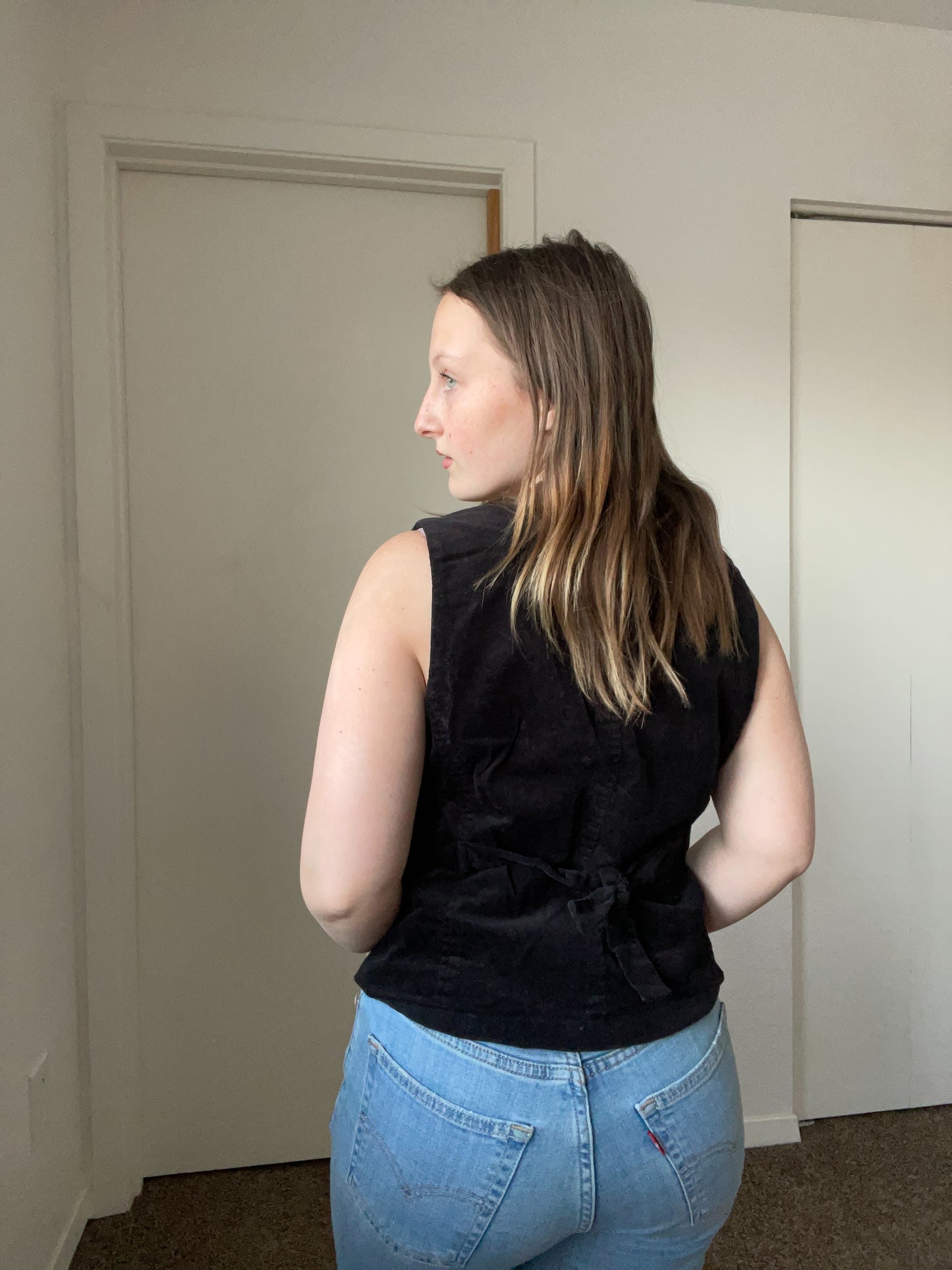 Black Corduroy Vest | From the Rack | Grace Thrifts