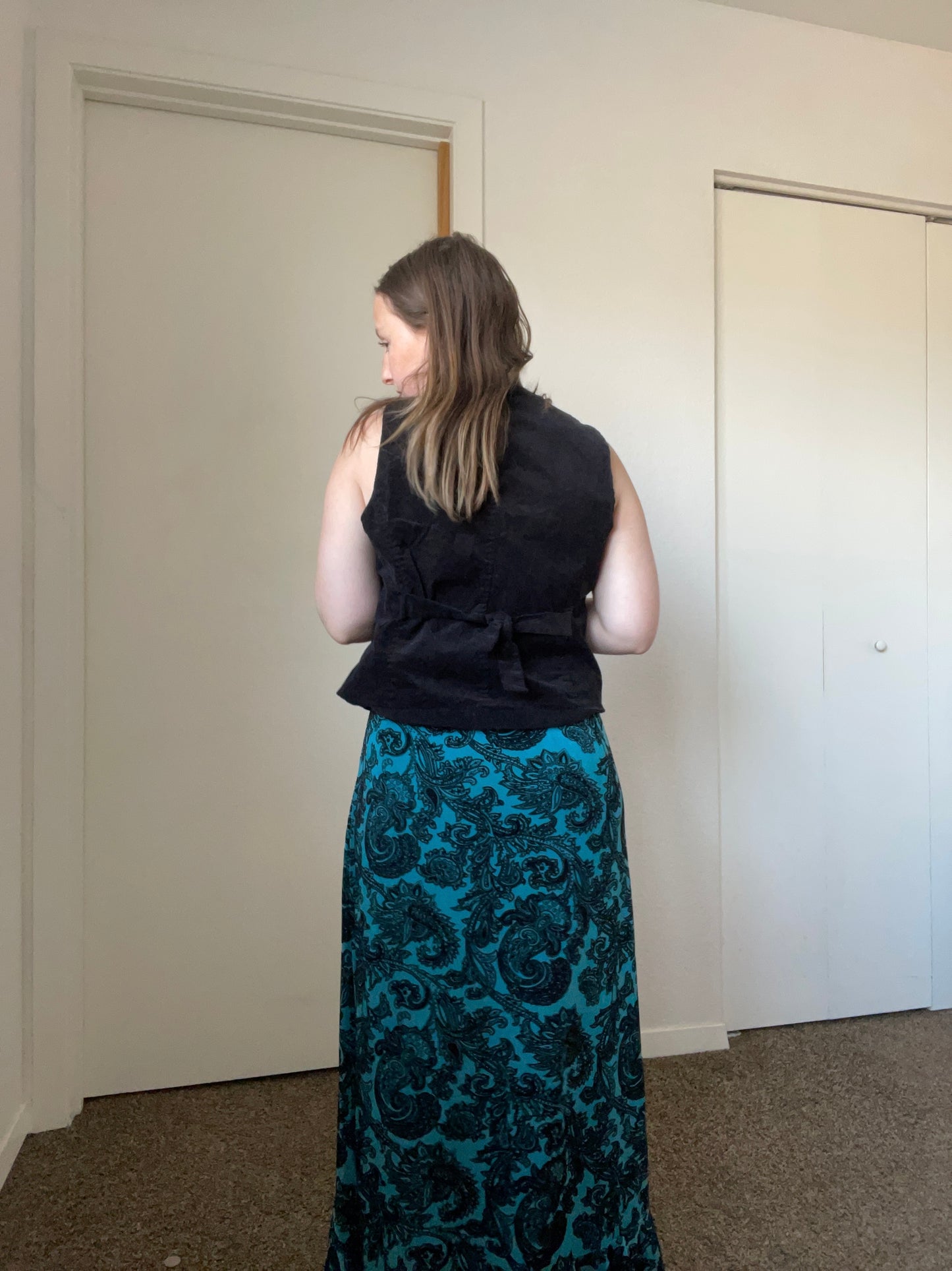 Turquoise Paisley Ruffle Skirt | From the Rack | Grace Thrifts