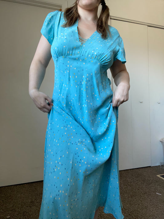 Vintage Polka Dot Maxi Dress| From the Rack | Grace Thrifts