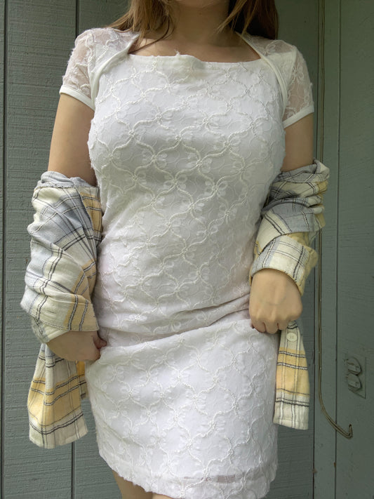White Coquette Mini Dress | From the Rack | Grace Thrifts