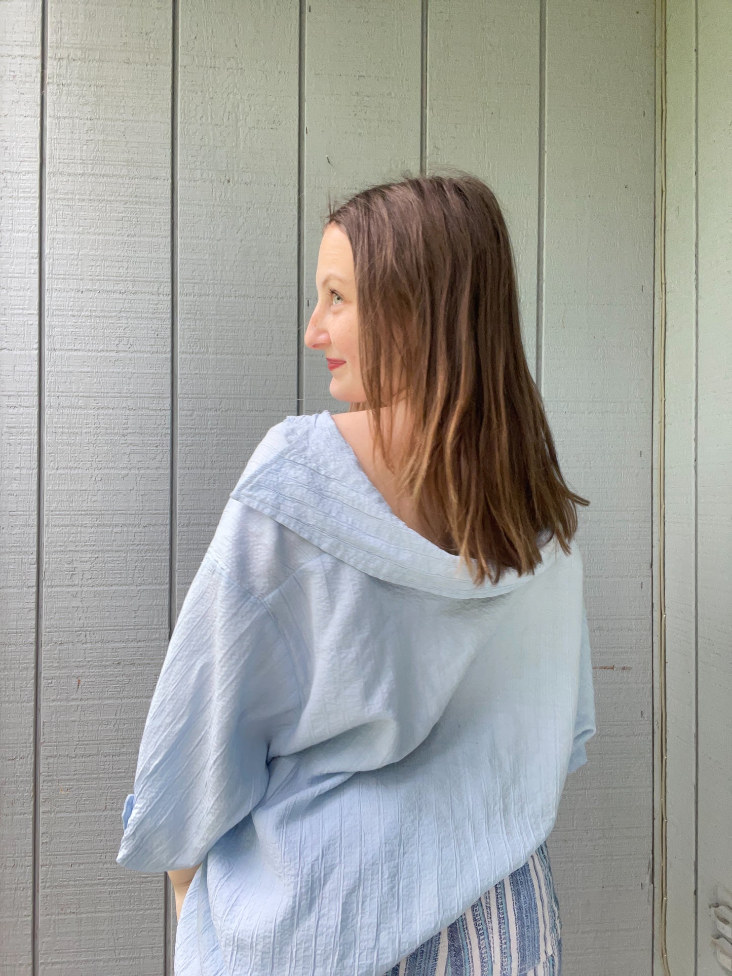 Light Blue Button Up Shirt | From the Rack | Grace Thrifts