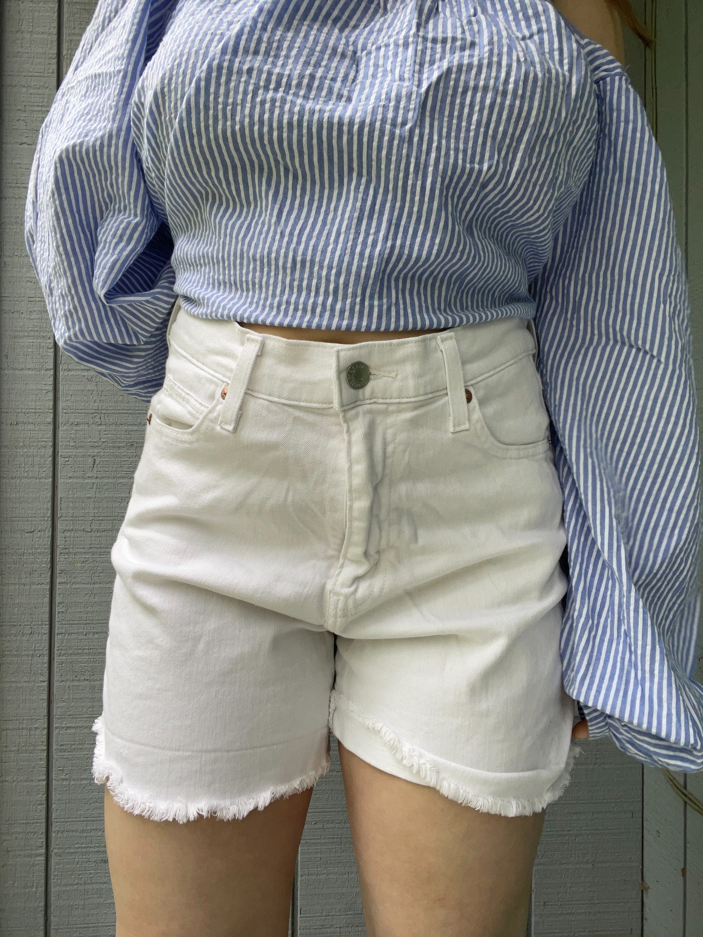 Levi's White Denim Shorts | From the Rack | Grace Thrifts