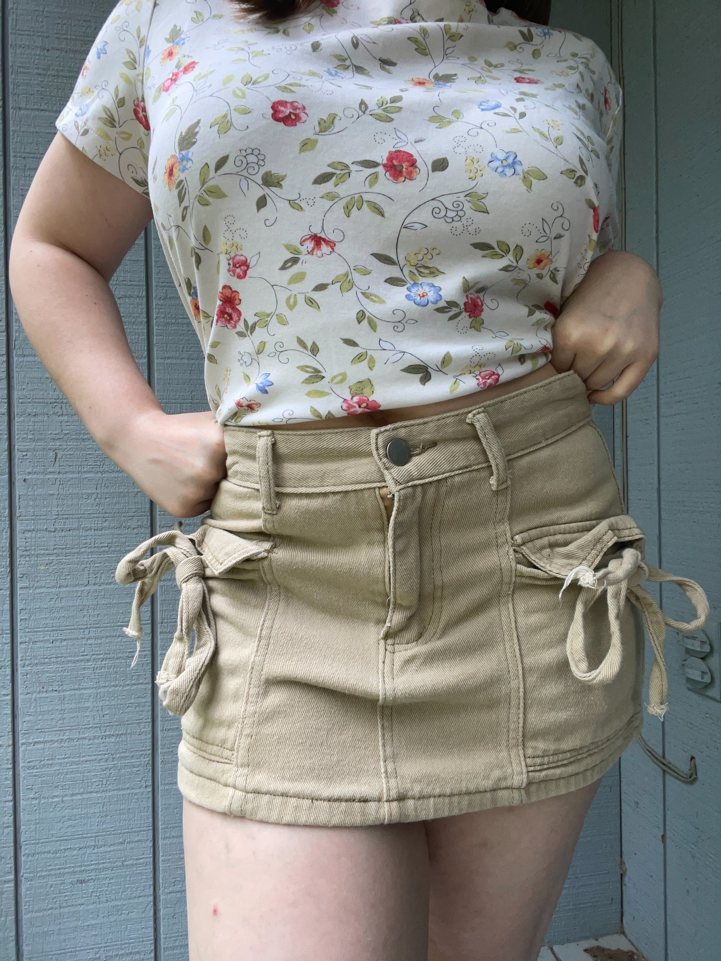 Coquette Cargo Mini Skirt | From the Rack | Grace Thrifts