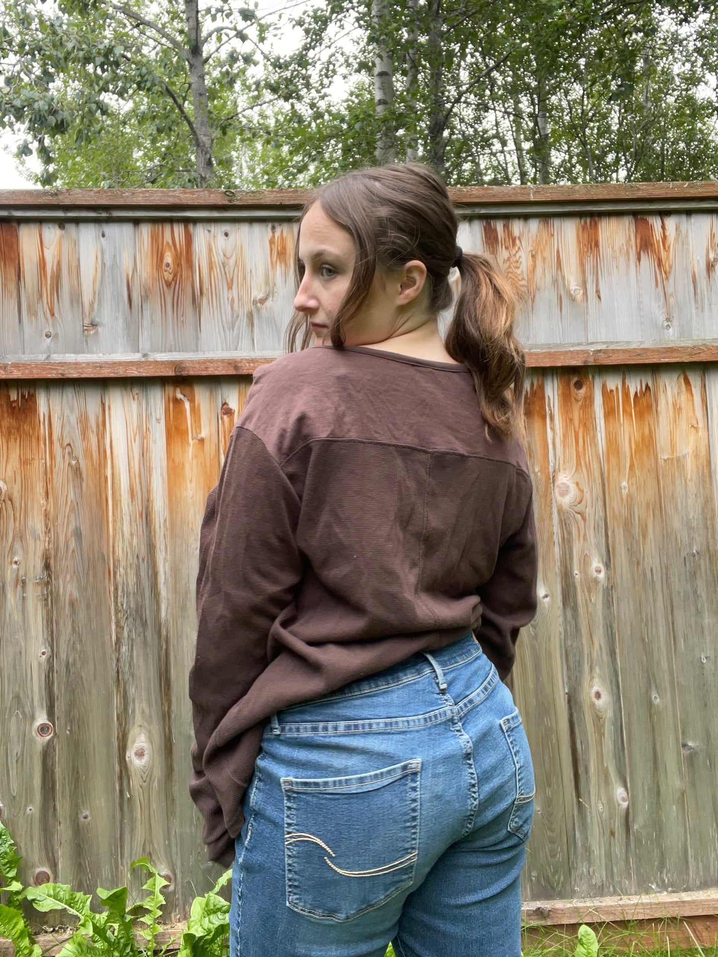 Brown Lace Patchwork Top | From the Rack | Grace Thrifts