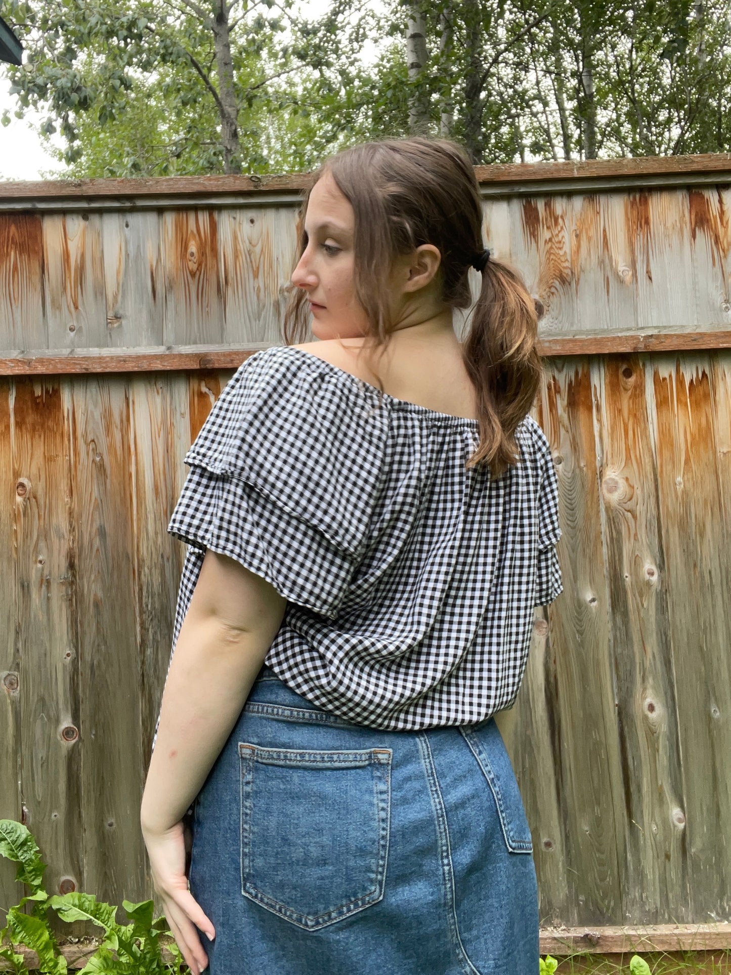 B&W Gingham Blouse | From the Rack | Grace Thrifts