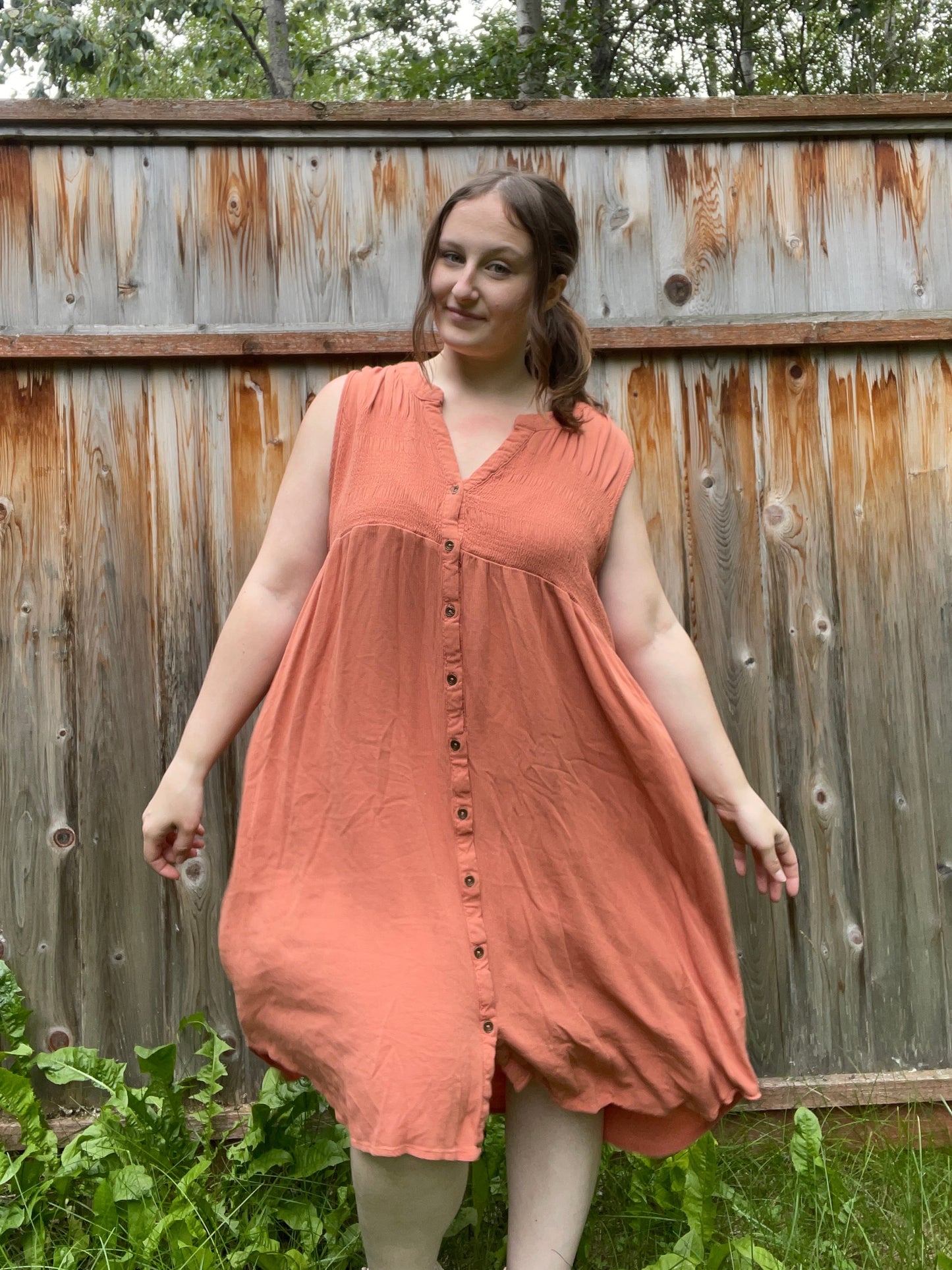 Burnt Orange Knox Rose Dress | From the Rack | Grace Thrifts