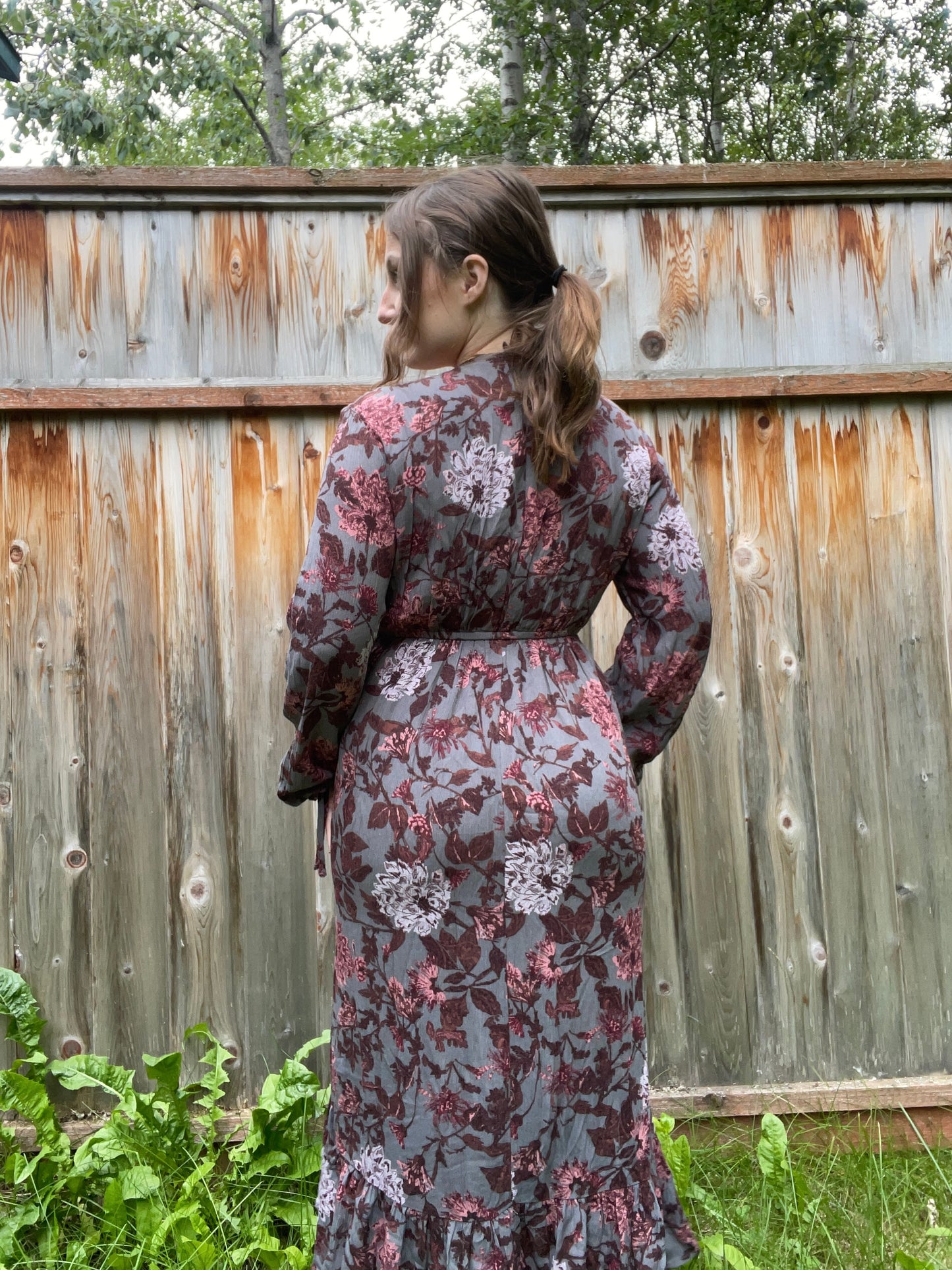 Grey Lace Maxi Dress | From the Rack | Grace Thrifts
