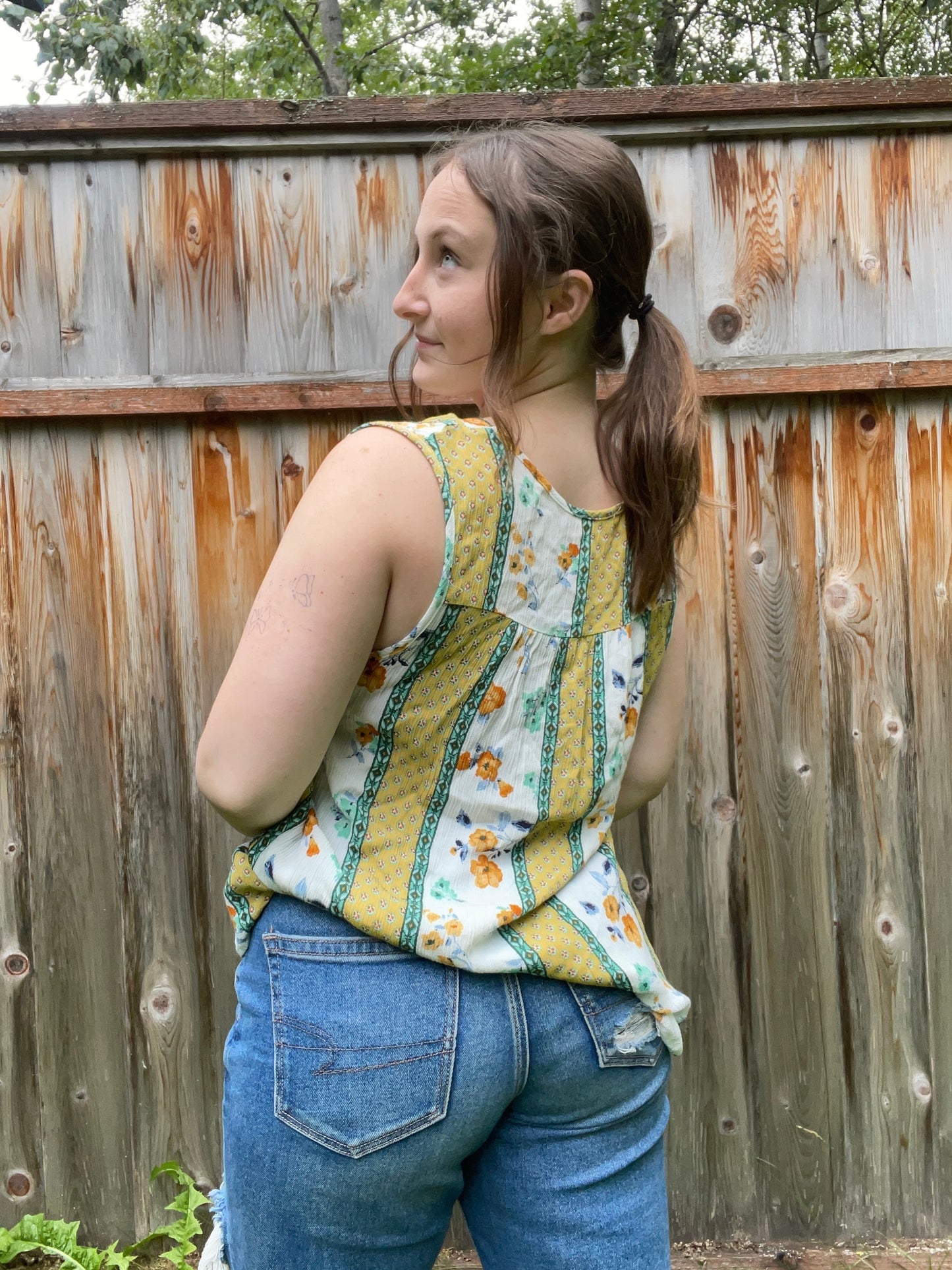 Boho Floral Striped Tank Top | From the Rack | Grace Thrifts