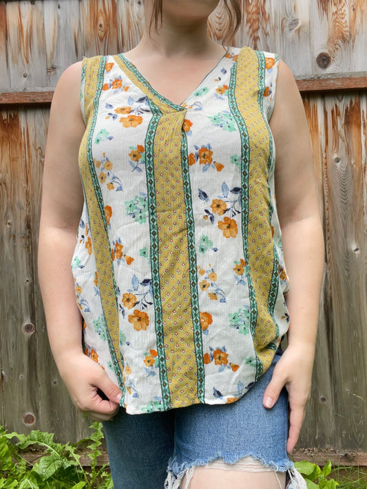 Boho Floral Striped Tank Top | From the Rack | Grace Thrifts