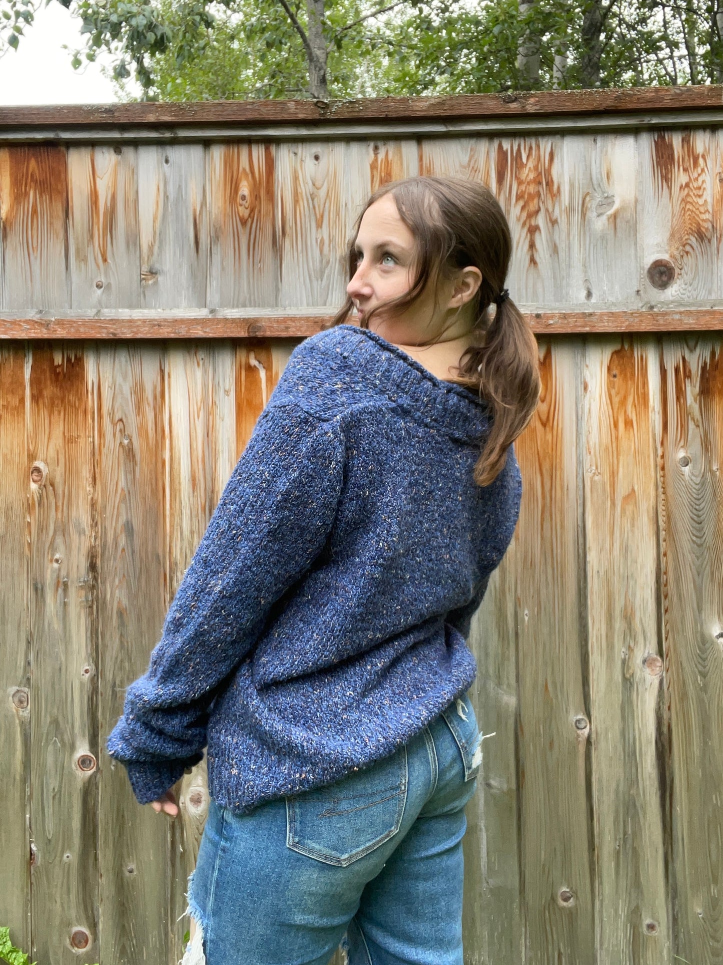 Blue Wool Knit Cardigan | From the Rack | Grace Thrifts