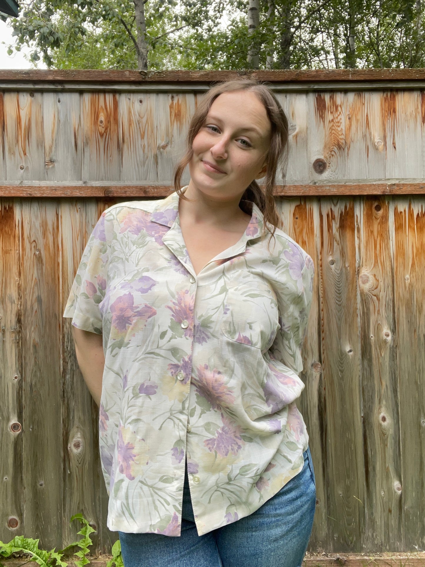 Pastel Button Up Shirt | From the Rack | Grace Thrifts
